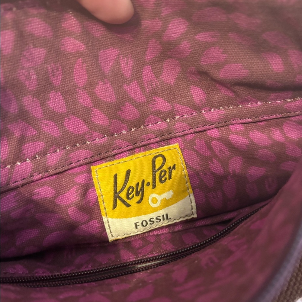 Fossil Multicolor Crossbody Bag with Purple and Brown Accents - Picture 5 of 15
